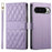 For Google Pixel 9 Pro XL Case Rhombus Stitching Wallet Stand Leather Phone Cover with Long  /  Short Strap - Purple - 1