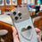 For iPhone 16 Pro Max Case Electroplated Wavy Frame Glitter TPU Phone Cover with Mirror, Strap - Gold - 5