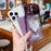 For iPhone 16 Pro Max Case Electroplated Wavy Frame Glitter TPU Phone Cover with Mirror, Strap - Gold - 6