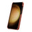 MELKCO For Samsung Galaxy S25+ Case Incomplete Edge Genuine Cow Leather Coated PC Cover - Orange - 3