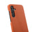 MELKCO For Samsung Galaxy S25+ Case Incomplete Edge Genuine Cow Leather Coated PC Cover - Orange - 4