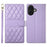 For iPhone 16 Plus Case Rhombus Stitching Wallet Stand Leather Phone Cover with Long  /  Short Strap - Purple - 1