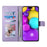 For iPhone 16 Plus Case Rhombus Stitching Wallet Stand Leather Phone Cover with Long  /  Short Strap - Purple - 2