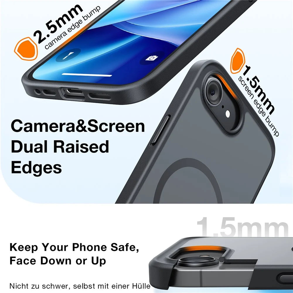 TORRAS Guardian-Mag Series For iPhone 17e / 16e Case Magnetic Matte PC + TPU Phone Cover - Black - 3