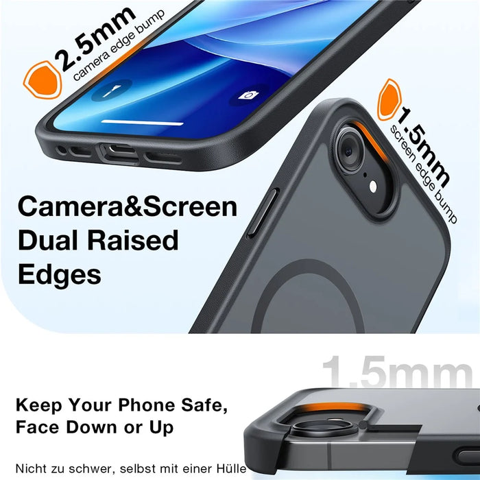 TORRAS Guardian-Mag Series For iPhone 17e / 16e Case Magnetic Matte PC + TPU Phone Cover - Black - 3
