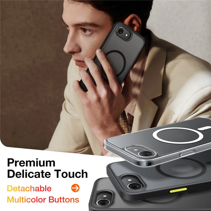 TORRAS Guardian-Mag Series For iPhone 17e / 16e Case Magnetic Matte PC + TPU Phone Cover - Black - 7