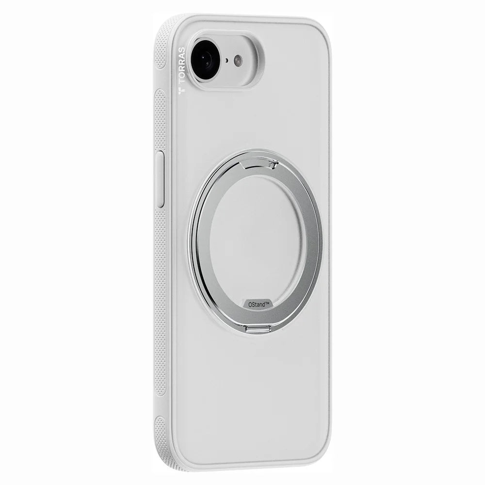 TORRAS Ostand O3 Fitness Series For iPhone 17e / 16e Case Magnetic TPU PC Kickstand Phone Cover - White - 1