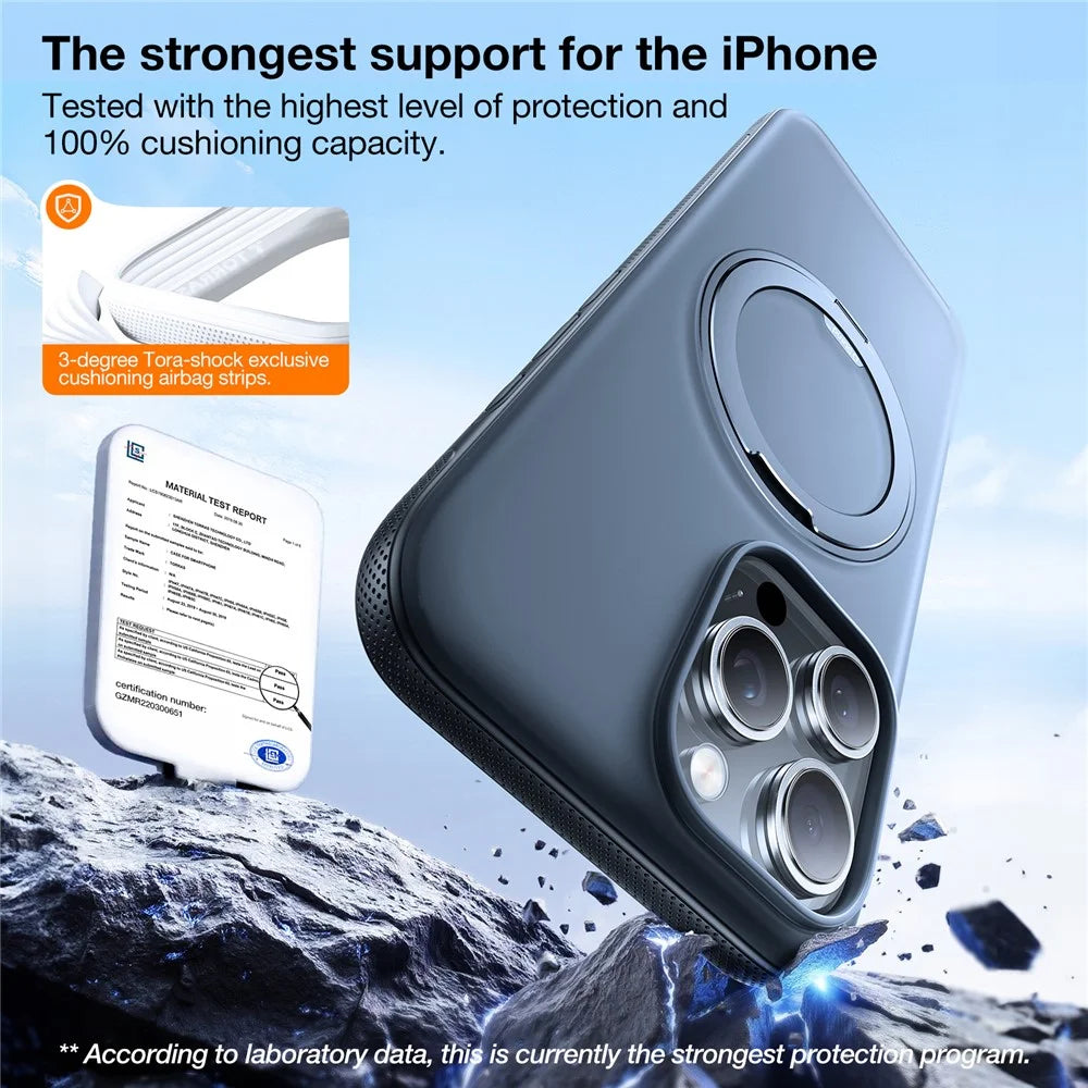 TORRAS Ostand O3 Fitness Series For iPhone 17e / 16e Case Magnetic TPU PC Kickstand Phone Cover - White - 3