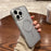 For iPhone 16 Pro Magnetic Case Corrugated Design PC + TPU Shockproof Phone Back Cover - Silver - 1