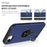 For iPhone 17e / 16e Case PC + TPU Phone Cover with Rotatable Ring Holder - Blue - 2