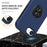 For iPhone 17e / 16e Case PC + TPU Phone Cover with Rotatable Ring Holder - Blue - 4