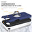 For iPhone 17e / 16e Case PC + TPU Phone Cover with Rotatable Ring Holder - Blue - 5