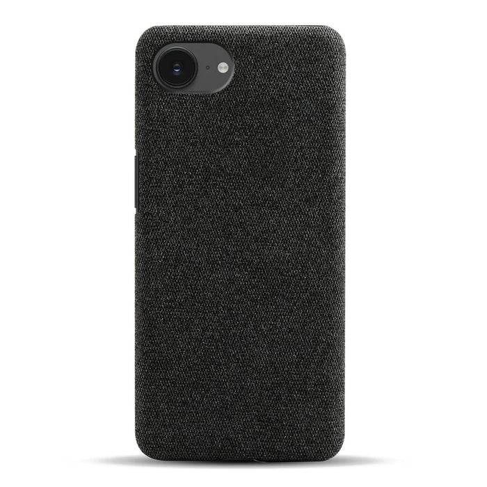 For iPhone 17e / 16e Phone Case Cloth Texture Anti-Scratch Protective PC Back Cover - Black - 3