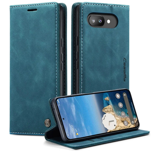 CASEME For Google Pixel 9a Wallet Case  013 Series PU Leather Phone Cover Stand - Blue - 1