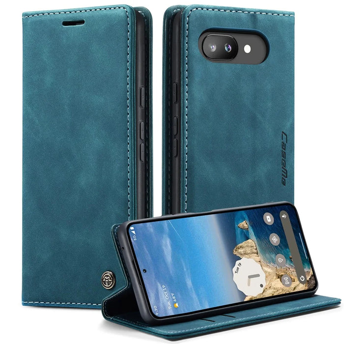 CASEME For Google Pixel 9a Wallet Case  013 Series PU Leather Phone Cover Stand - Blue - 1