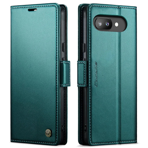 CASEME For Google Pixel 9a Case  023 Series RFID Blocking Glossy Stand Phone Cover - Green - 2