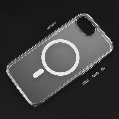 For iPhone 17e / 16e Magnetic Case TPU + PC Clear Phone Back Cover 2mm Thickness - 1