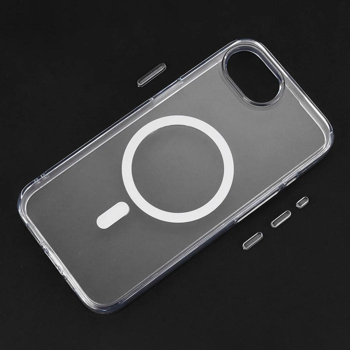 For iPhone 17e / 16e Magnetic Case TPU + PC Clear Phone Back Cover 2mm Thickness - 1