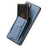 For Google Pixel 9a Case with Card Holder Kickstand Fiber Pattern Leather Back Cover - Blue - 4