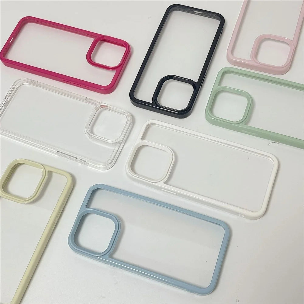 For iPhone 16 Pro Shockproof Case TPU + Acrylic Clear Phone Back Cover - Black - 2