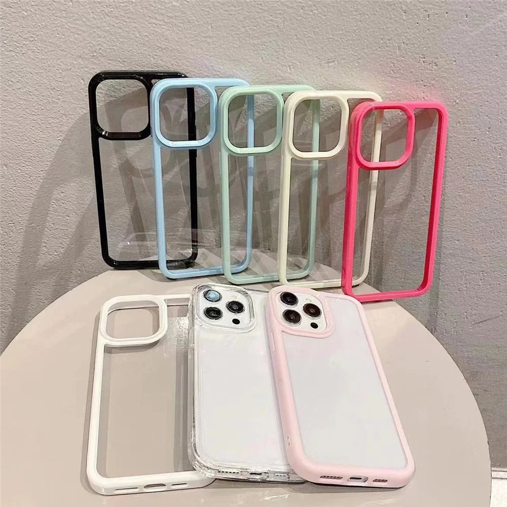 For iPhone 16 Pro Shockproof Case TPU + Acrylic Clear Phone Back Cover - Black - 4