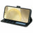 For Samsung Galaxy S25 / S24 Case Anti Scratch Splicing Imprinted Rhombus Leather Phone Cover - Black - 3