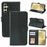 For Samsung Galaxy S25 / S24 Case Anti Scratch Splicing Imprinted Rhombus Leather Phone Cover - Black - 5