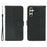 For Samsung Galaxy S25+ / S24+ Case Anti Scratch Splicing Imprinted Rhombus Leather Phone Cover - Black - 1