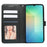 For Samsung Galaxy A06 5G Case Anti Scratch Splicing Imprinted Rhombus Leather Phone Cover - Black - 2