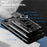 For iPhone 17e / 16e Case PC + TPU Kickstand Phone Back Cover with Camera Slider - Black - 6
