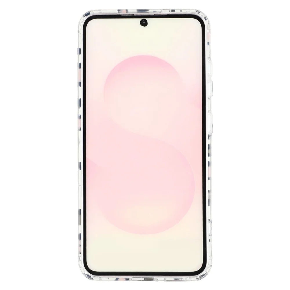 For Samsung Galaxy S25+ Magnetic Case Clear Anti-Yellowing PC + TPU Phone Back Cover Leopard Print Design - Red - 2