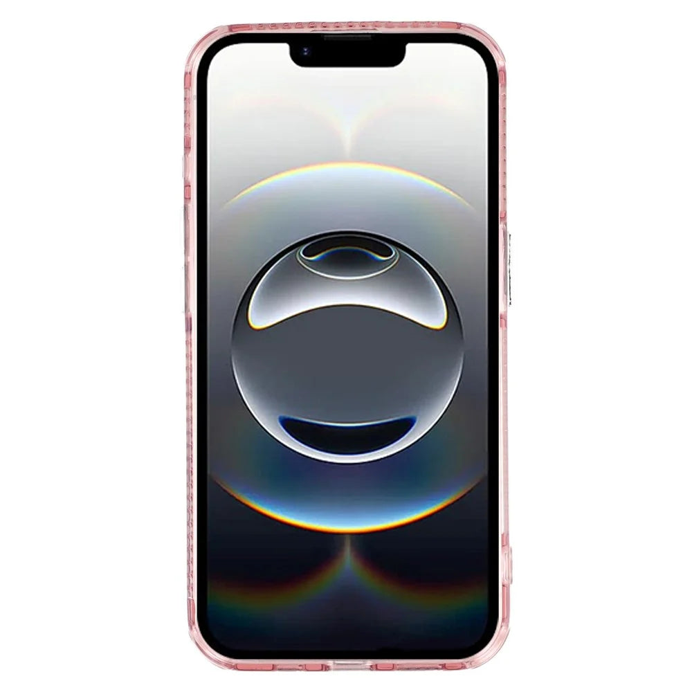 For iPhone 17e / 16e Case IMD Design Shockproof PC+TPU Phone Cover with Glass Lens Film - Ripple Pattern / Rose Gold - 2