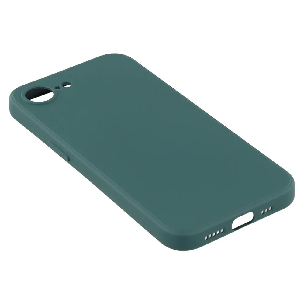 For iPhone 17e / 16e Case TPU Back Soft Anti-Scratch Fiber Lining Phone Cover - Army Green - 6