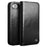 QIALINO For iPhone 17e / 16e Case Wallet Stand Genuine Cow Leather Phone Cover - Black - 1
