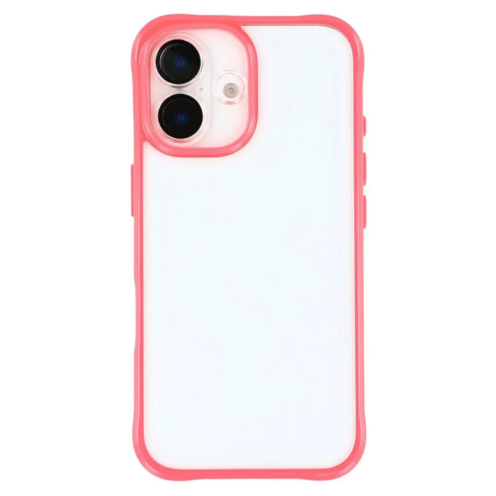 For iPhone 16 TPU + Acrylic Phone Case Anti Drop Back Cover with Built-In Glass Lens Protector - Red - 3