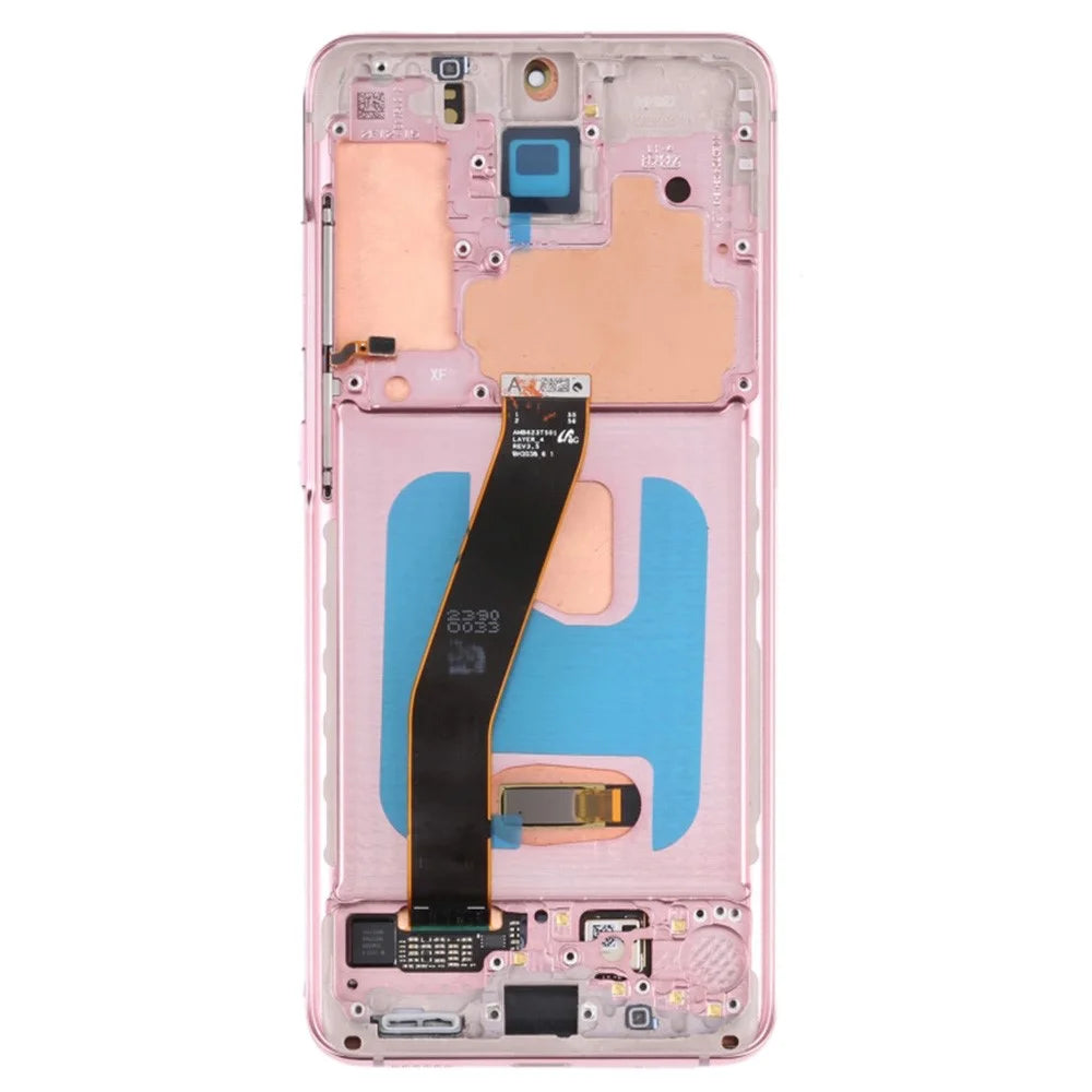 For Samsung Galaxy S20 4G G980 / S20 5G G981 OEM Grade S AMOLED Screen and Digitizer Assembly + Frame (Without Logo) - Pink - 2