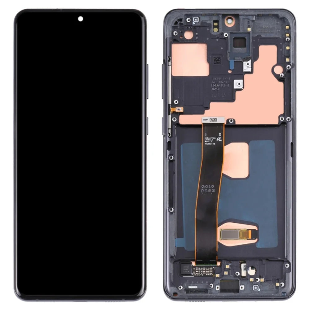 For Samsung Galaxy S20 Ultra / S20 Ultra 5G G988 OEM Grade S AMOLED Screen and Digitizer Assembly + Frame (Without Logo) - Black - 1