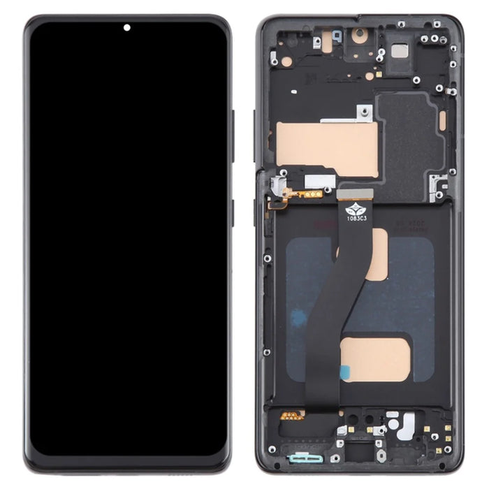 For Samsung Galaxy S21 Ultra 5G G99 Grade C LCD Screen and Digitizer Assembly + Frame Part (TFT) (Without Logo) - Black - 1