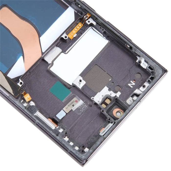 For Samsung Galaxy S22 Ultra 5G S908 Grade C LCD Screen and Digitizer Assembly + Frame Part (TFT) (Without Logo) - Black - 4