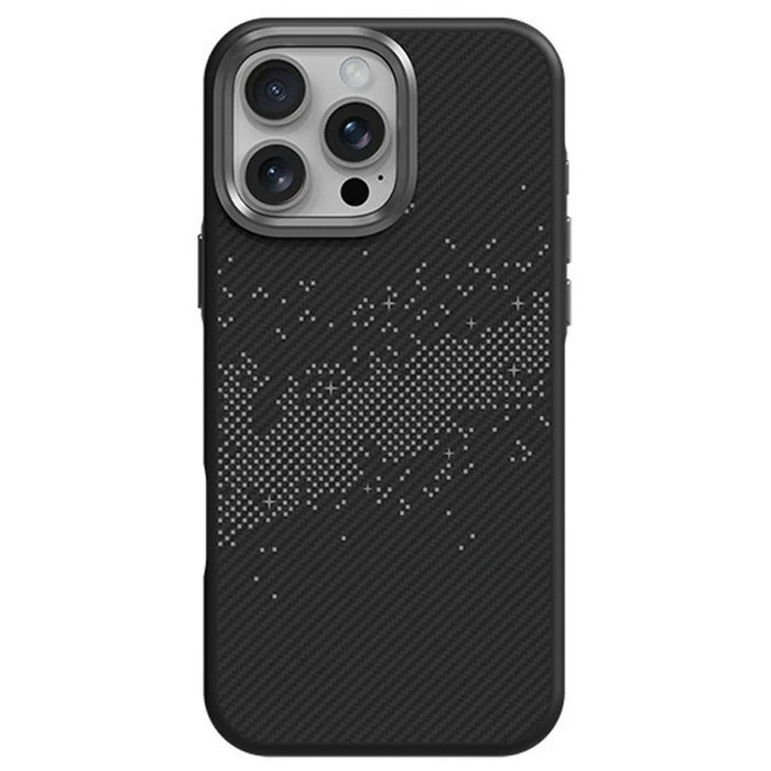 For iPhone 15 Pro Max Case Compatible with MagSafe Milky Way Pattern TPU + PC Anti Fingerprint Phone Back Cover - Grey - 1