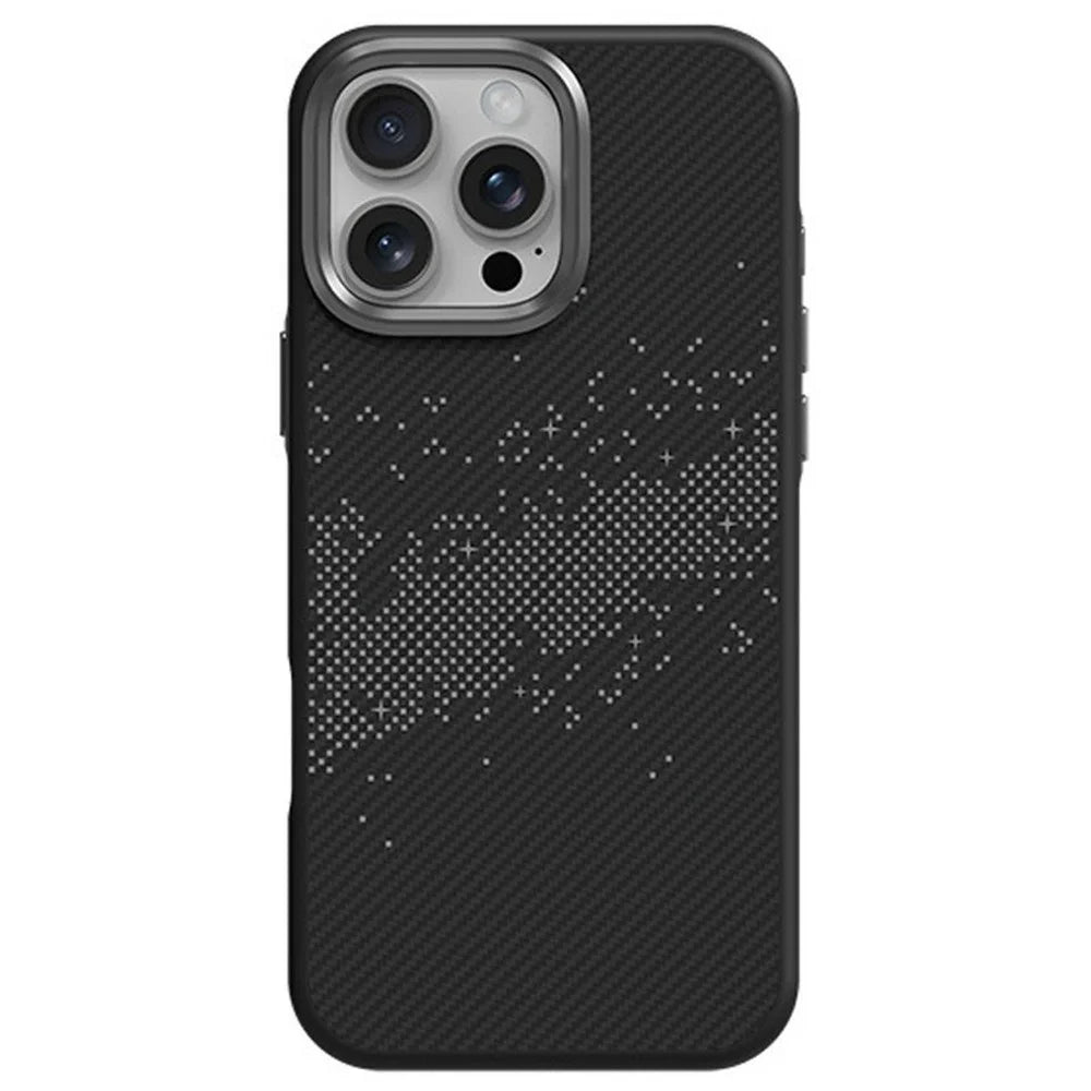 For iPhone 14 Pro Max Case Compatible with MagSafe Milky Way Pattern TPU + PC Anti Fingerprint Phone Back Cover - Grey - 1