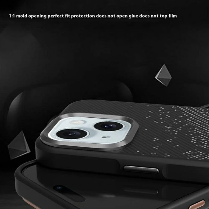 For iPhone 15 Case Compatible with MagSafe Milky Way Pattern TPU + PC Anti Fingerprint Phone Back Cover - Grey - 3
