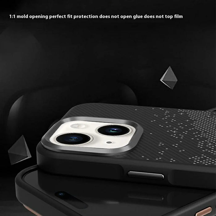 For iPhone 14 / 13 Case Compatible with MagSafe Milky Way Pattern TPU + PC Anti Fingerprint Phone Back Cover - Grey - 3