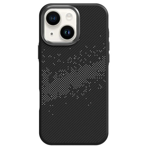 For iPhone 14 / 13 Case Milky Way Pattern TPU + PC Anti Fingerprint Phone Back Cover - Grey - 1