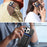 For iPhone 16 Pro Case with Card Holder Kickstand Leather Texture PC Matte Phone Cover Electroplated - Dark Brown - 6
