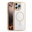 For iPhone 16 Pro Magnetic Clear Case TPU PC Protective Phone Cover - Desert Gold - 1