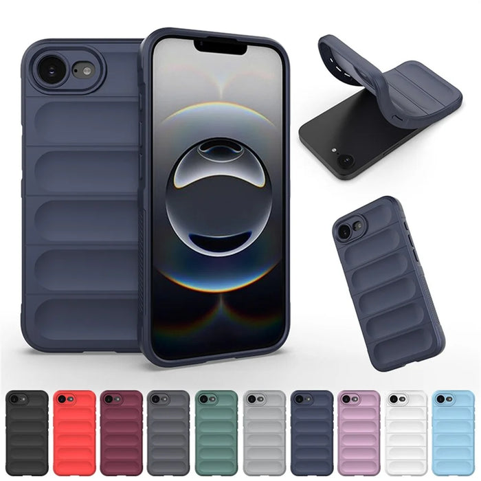 For iPhone 17e / 16e Case Anti-Drop Soft TPU Rugged Phone Back Cover - Black - 6