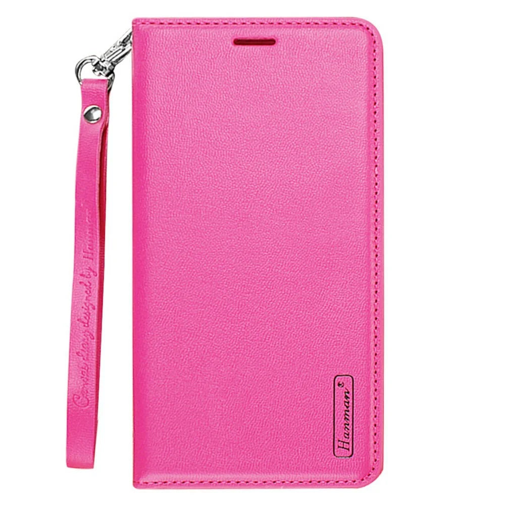 HANMAN Minuo Series for Samsung Galaxy A52s 5G / A52 5G / 4G Anti-scratch PU Leather Case Folio Flip Stand Wallet Phone Cover - Rose - 5
