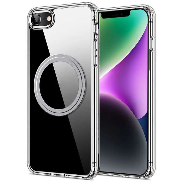 For iPhone 17e / 16e Magnetic Case TPU+PC Clear Phone Back Cover - 1