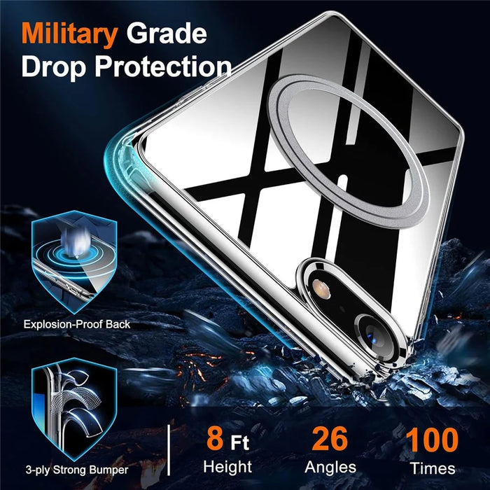 For iPhone 17e / 16e Magnetic Case TPU+PC Clear Phone Back Cover - 3